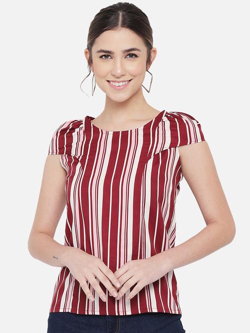 women striped cap sleeves regular top - 21898937 -  Standard Image - 0
