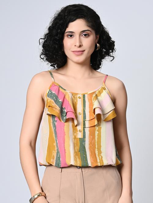 women printed shoulder strap regular top - 21898943 -  Standard Image - 0