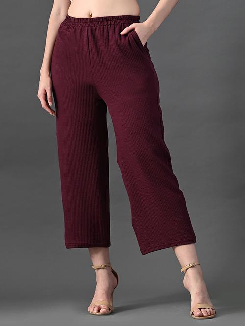 women solid high rise culottes - 21899156 - Standard Image - 0