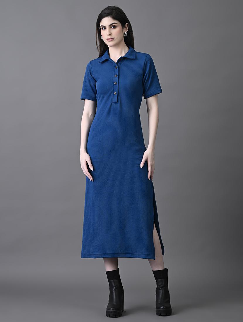 women solid collared sheath dress - 21899166 -  Zoom Image - 0
