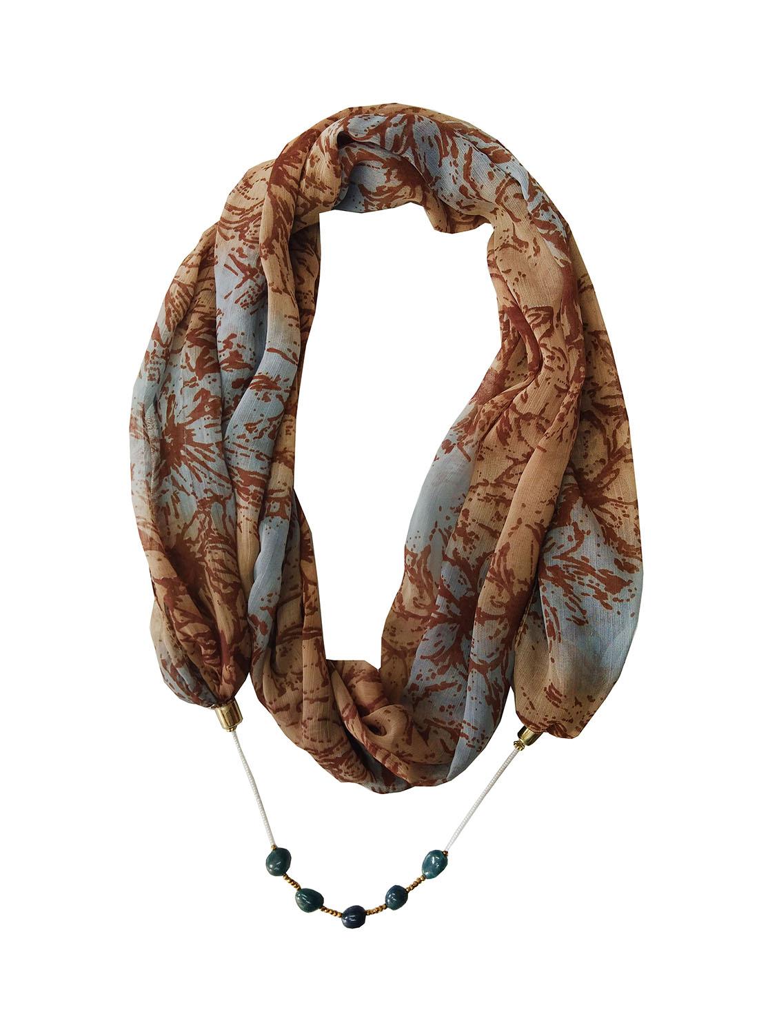 women brown printed scarf - 21899220 -  Zoom Image - 0