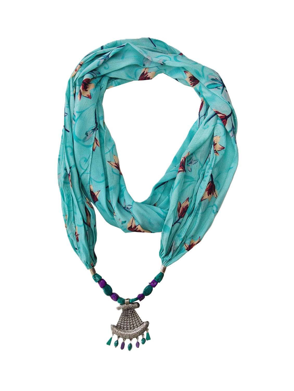 women light blue printed scarf