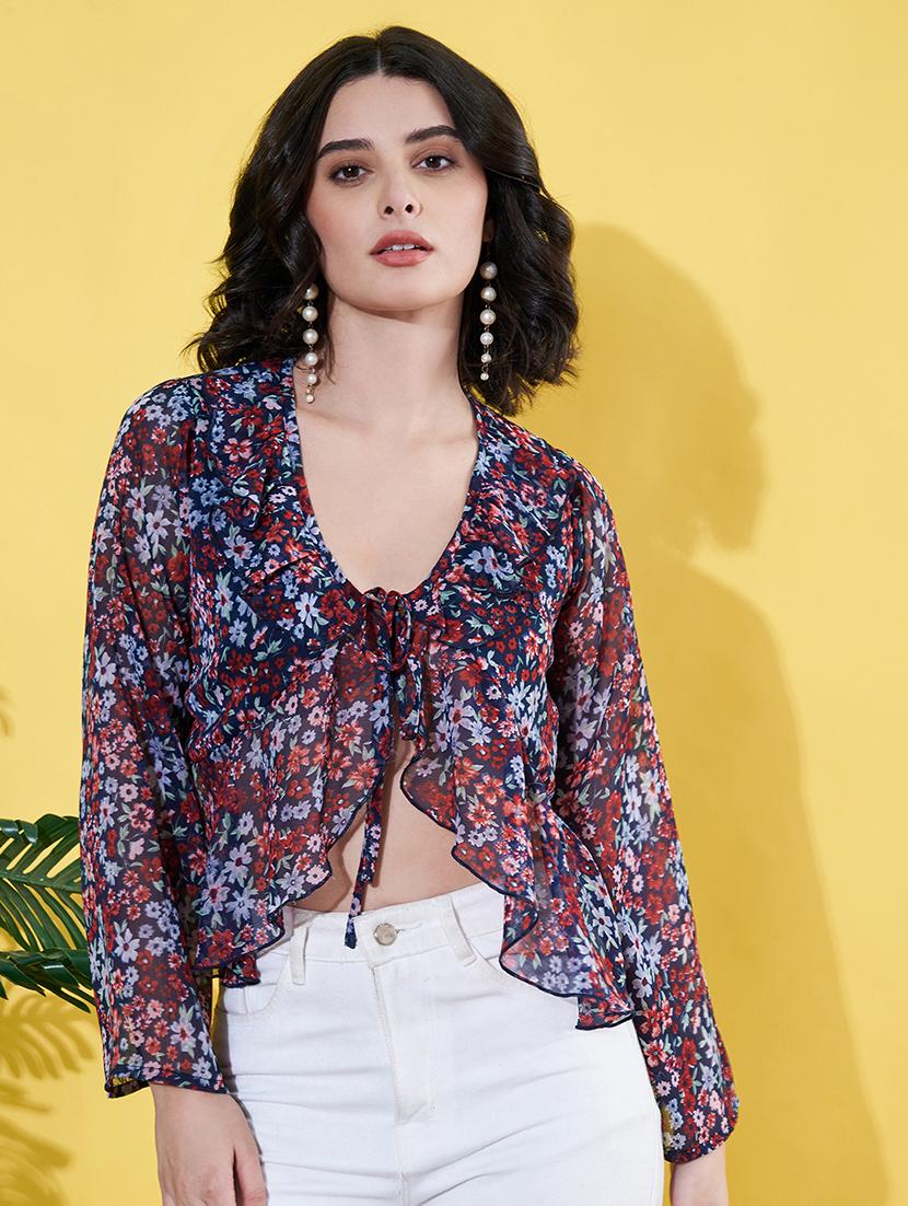women animal printed asymmetric top - 21899232 -  Zoom Image - 0