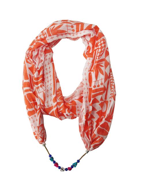 women orange printed scarf - 21899235 -  Standard Image - 0