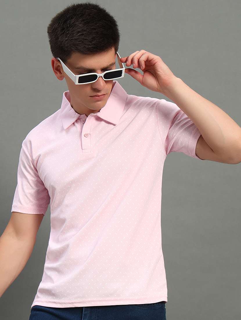 men printed short sleeve regular fit polo t-shirt