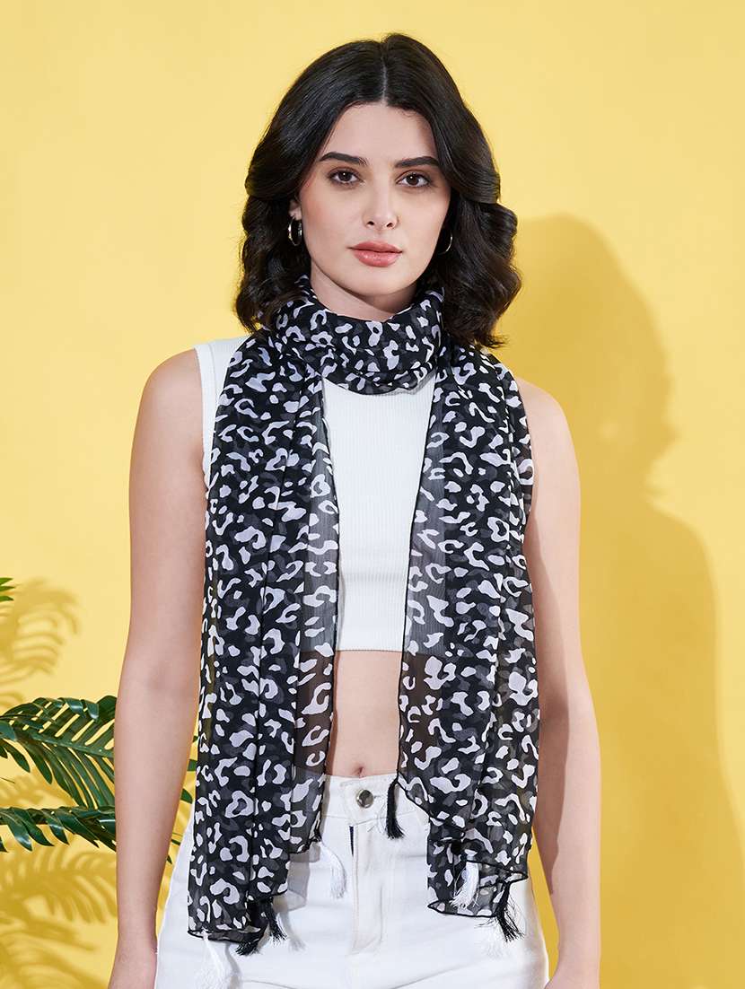 women black chiffon scarf