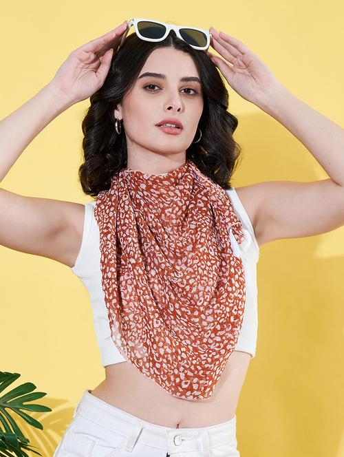 women orange chiffon scarf - 21900903 - Standard Image - 0