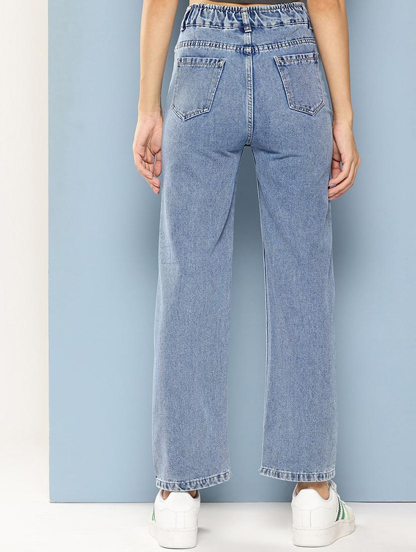 girls solid high rise staright fit jeans - 21900997 - Standard Image - 2