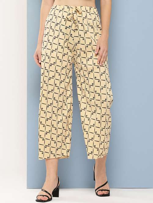 women printed mid rise ankle length straight palazzo - 21901202 - Standard Image - 0