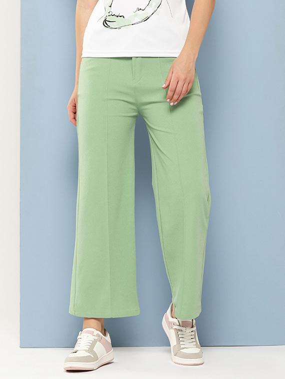 women solid mid rise straight utrouser - 21901230 - Zoom Image - 0