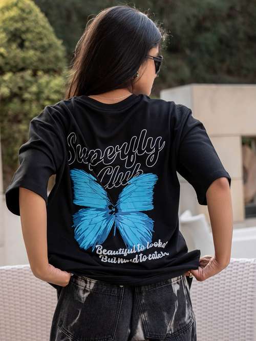 women printed short sleeves oversized t-shirt - 21902886 -  Standard Image - 0