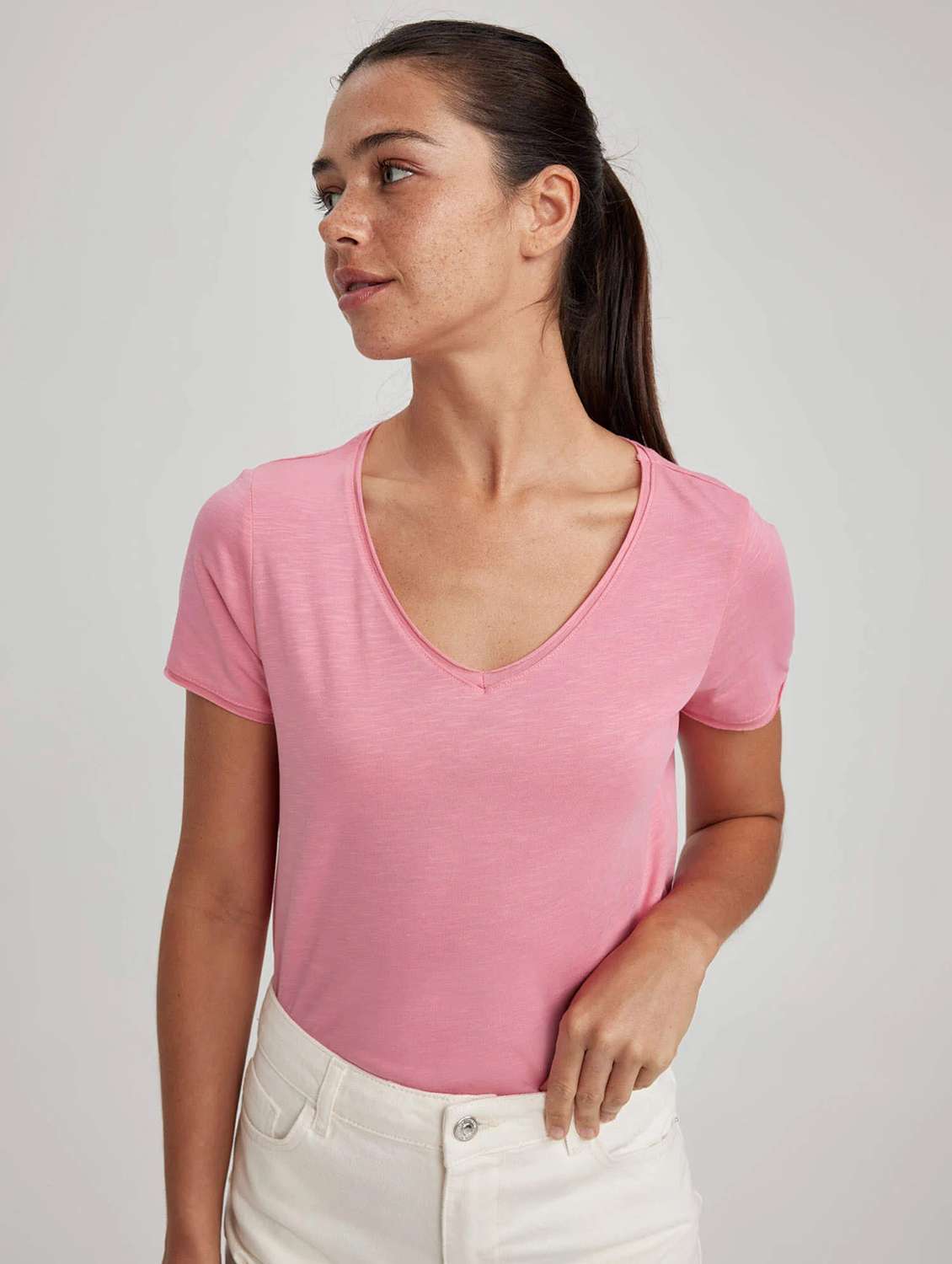 pink viscose regular tshirt