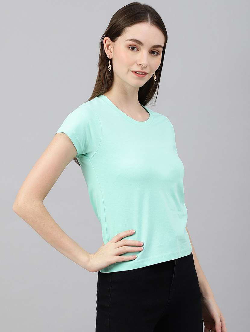 women solid short sleeve t-shirt - 21903281 -  Standard Image - 2