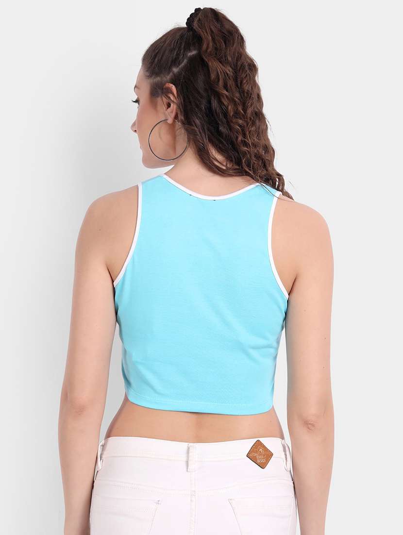 women solid sleeveless crop tank top - 21903515 -  Standard Image - 2