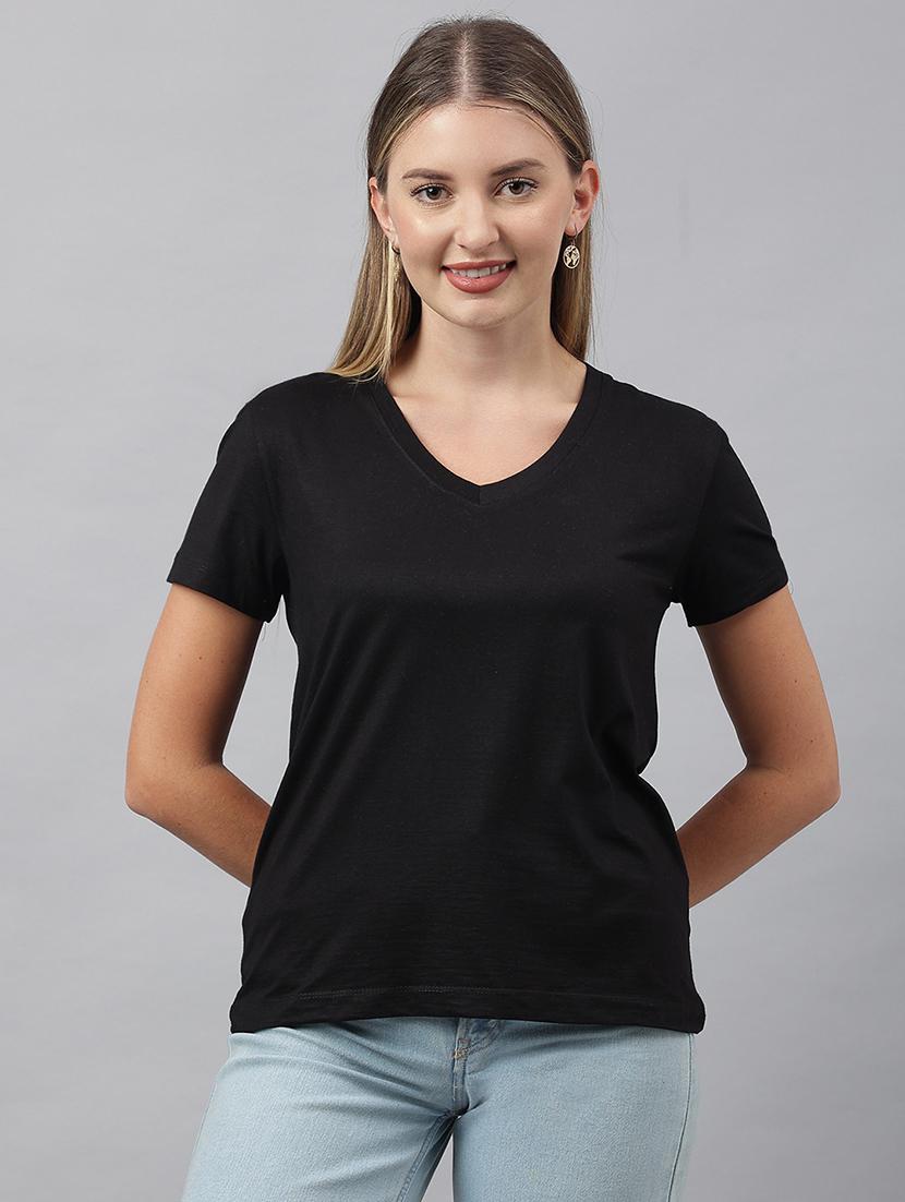 women solid short sleeves regular t-shirt - 21903563 - Zoom Image - 0