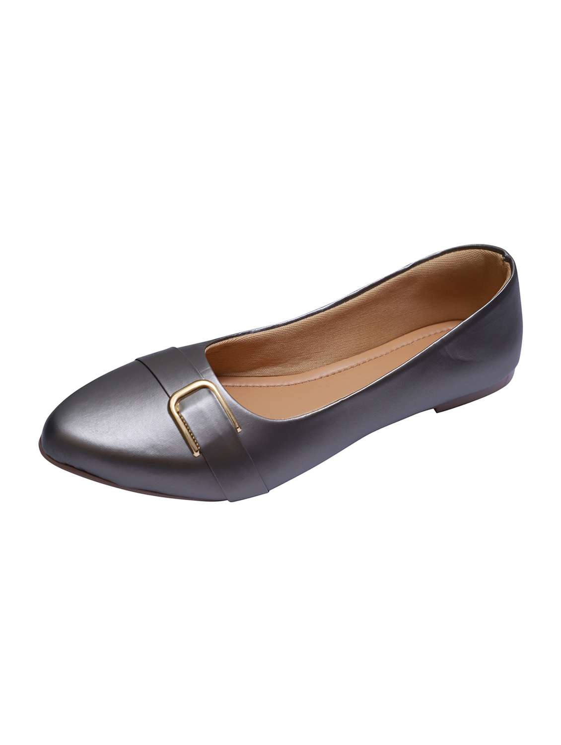 women grey slip on ballerina