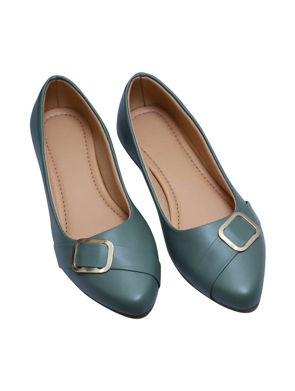 women green slip on ballerina - 21904361 - Zoom Image - 0