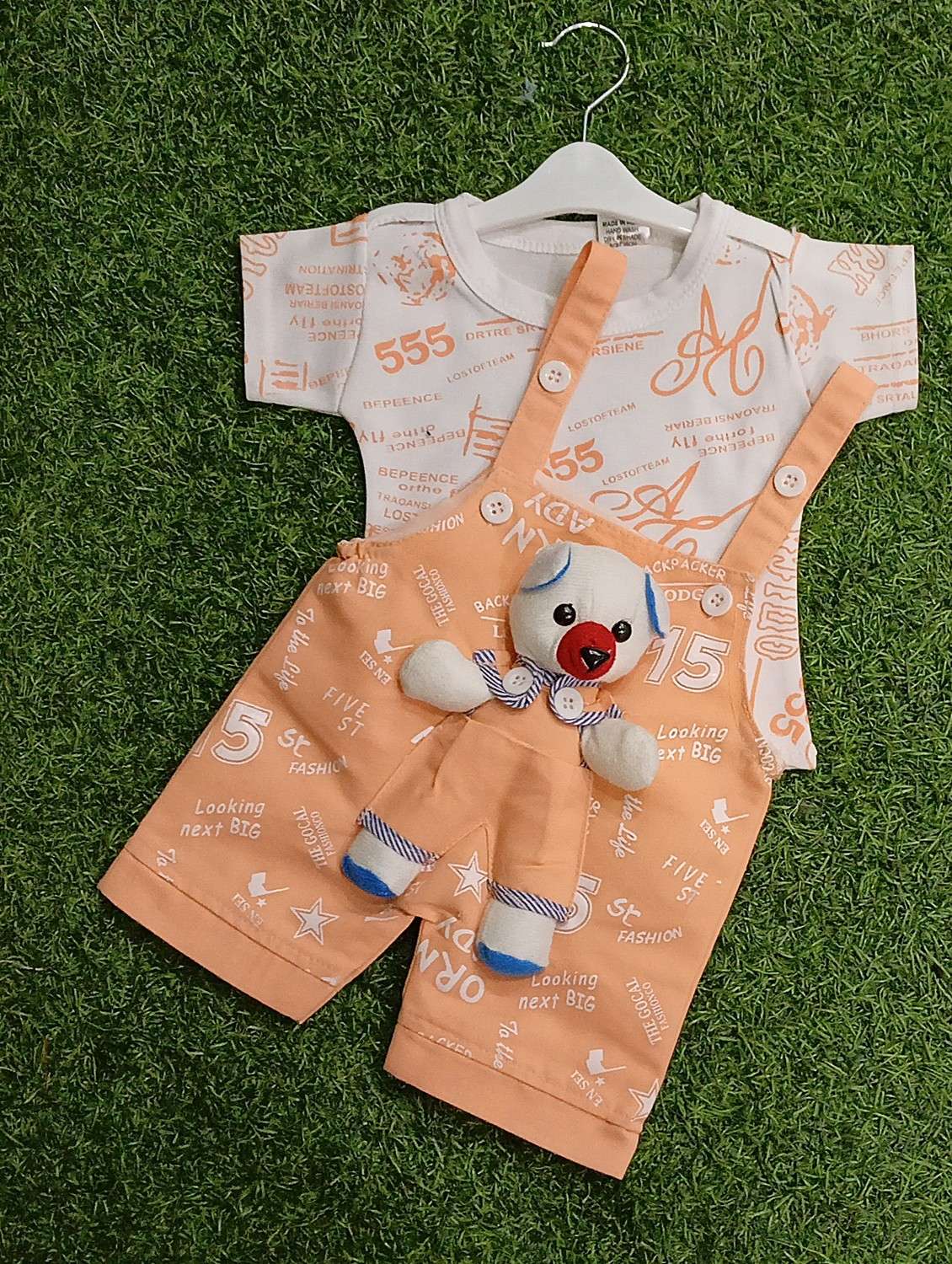 kids printed t-shirt & dungree set - 21904411 -  Standard Image - 2