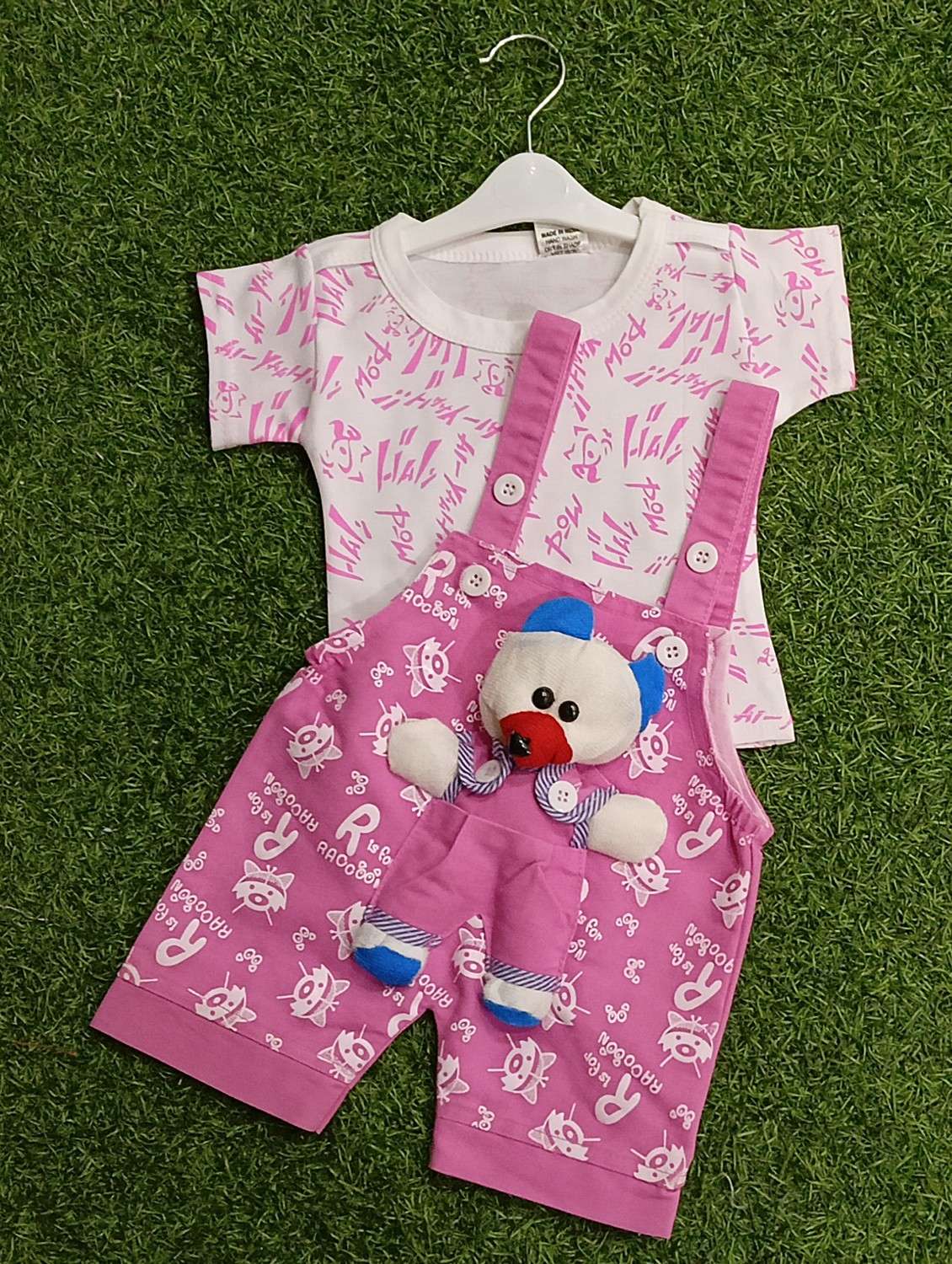 kids printed t-shirt & dungree set - 21904422 -  Standard Image - 2