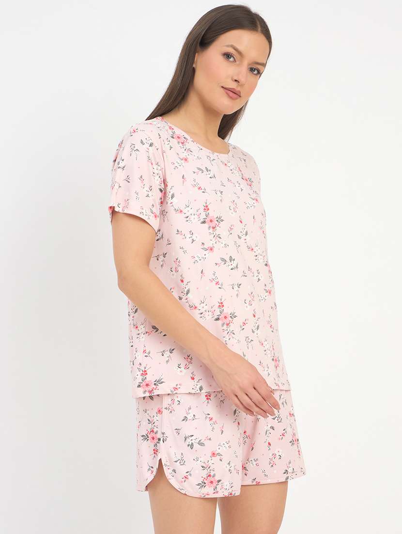 women printed nightwear shrorts set - 21904429 - Standard Image - 2