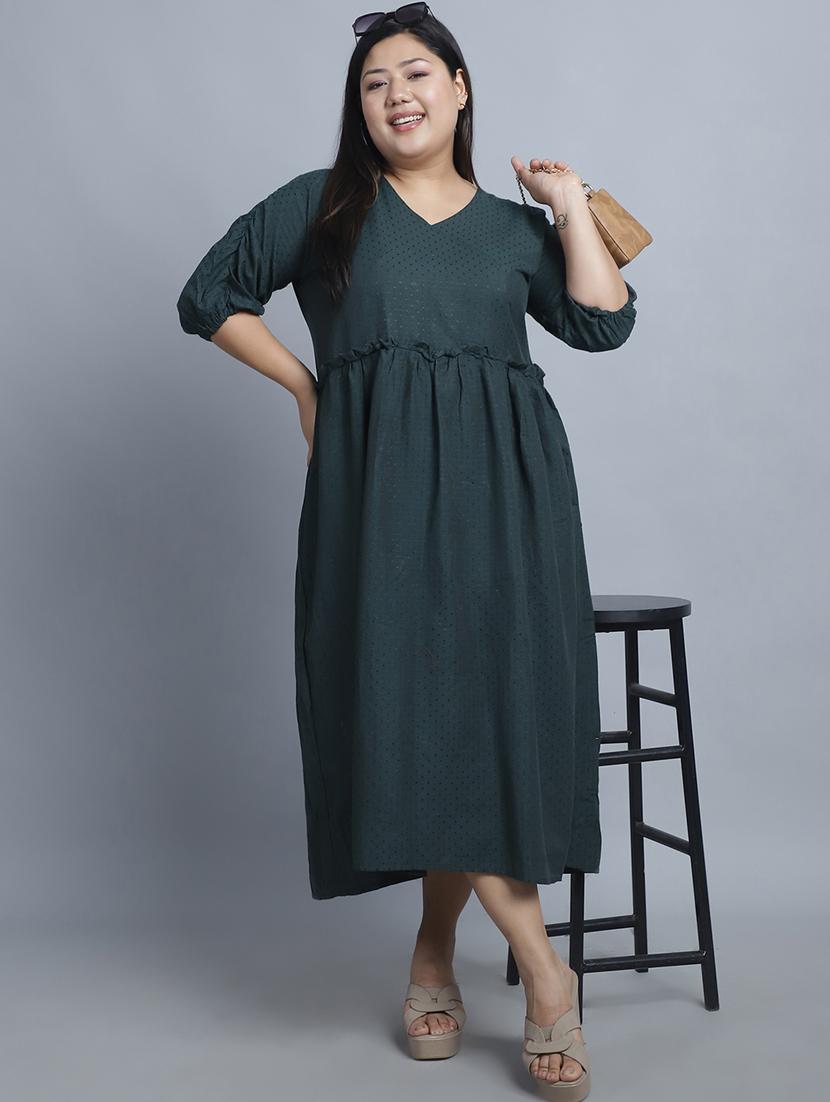women plus size self designed a-line dress - 21904616 -  Zoom Image - 0