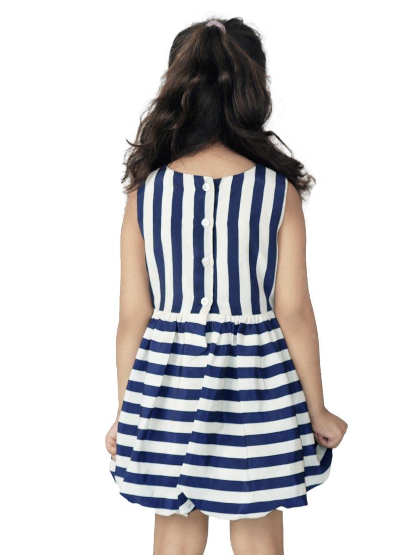girls blue striped sleeveless frock - 21904617 - Standard Image - 2