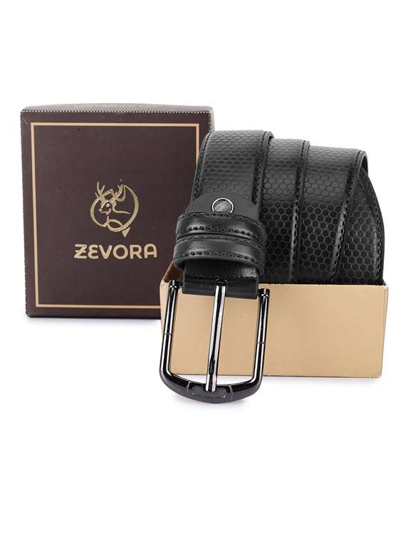 men black textured belt