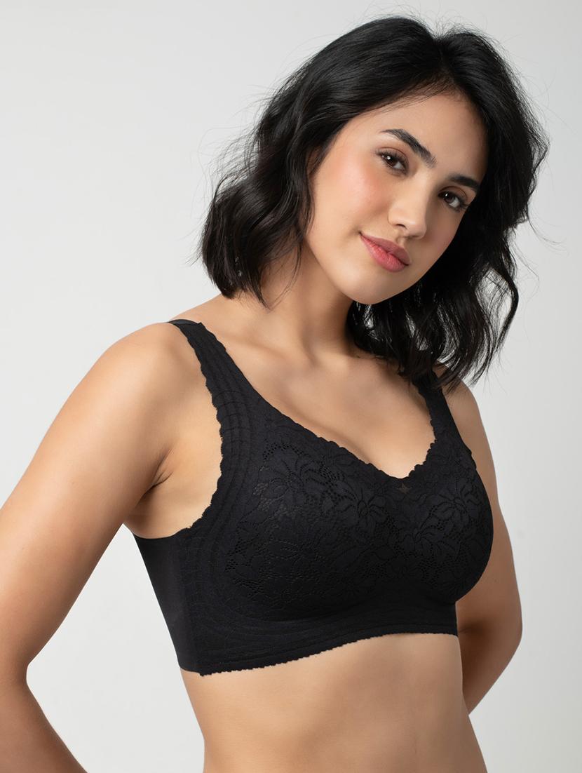 women solid lightly padded bralette - 21904844 - Standard Image - 2