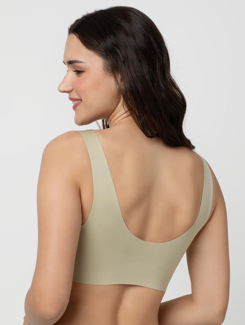 women solid lightly padded bralette - 21904845 - Standard Image - 2