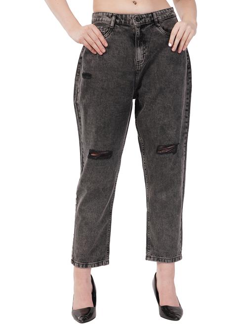 women distressed mid rise boyfriend jeans - 21904900 - Standard Image - 0