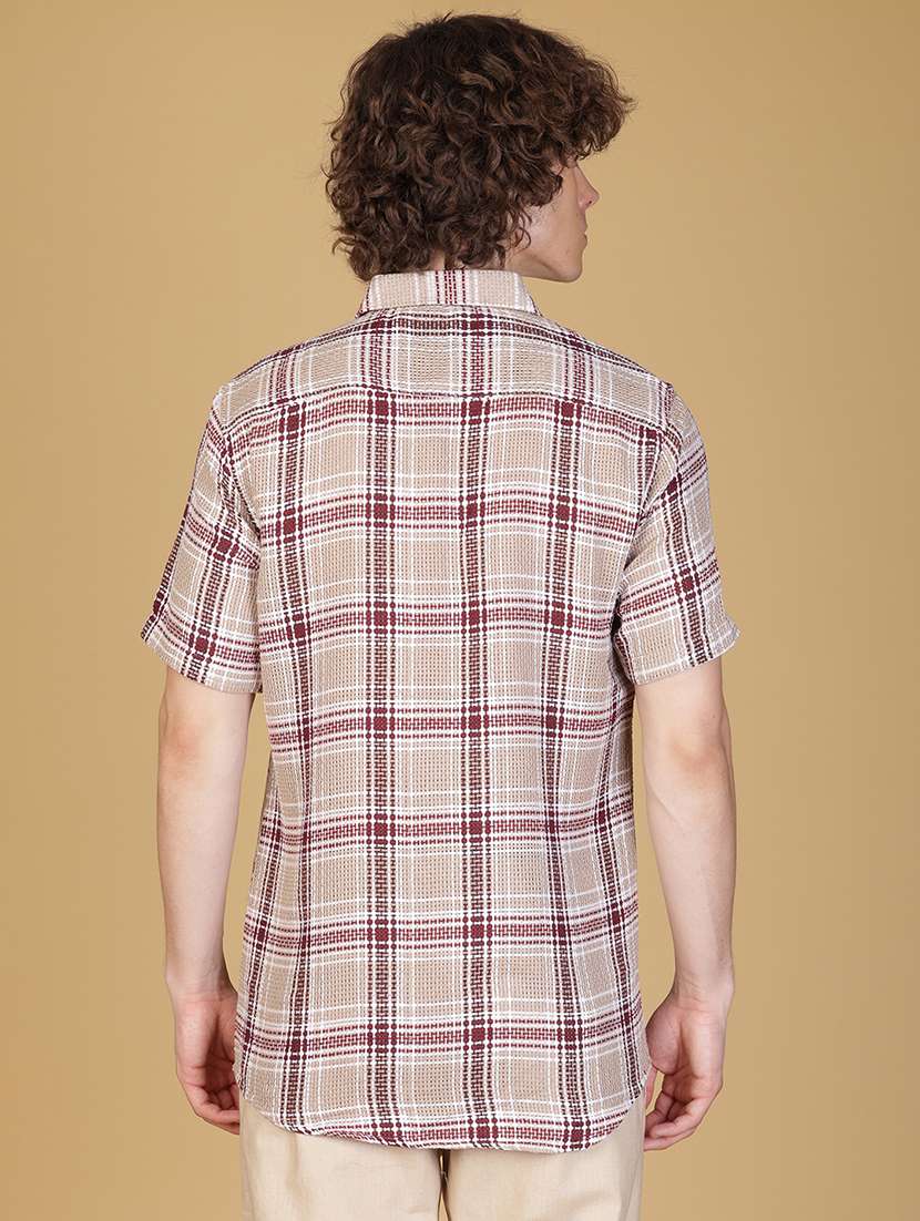 men checkered short sleeve regular fit casual shirt - 21905114 -  Standard Image - 2