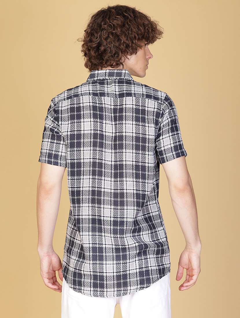 men checkered short sleeve regular fit casual shirt - 21905116 -  Standard Image - 2