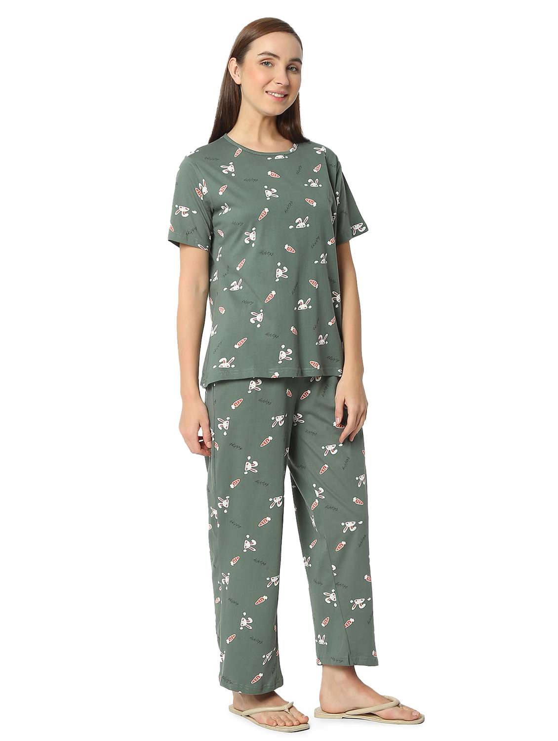 women printed nightwear pyjama set - 21905137 - Standard Image - 2