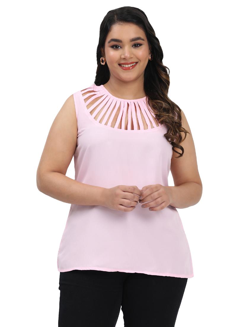 women plus size solid sleeveles regular top - 21905140 - Zoom Image - 0