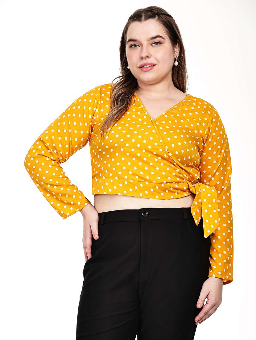 women plus size polka doted wrap