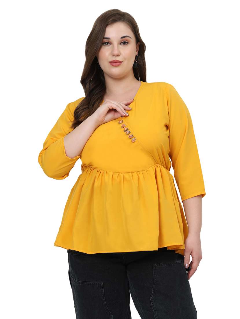 women plus size solid peplum top top - 21905149 - Zoom Image - 0