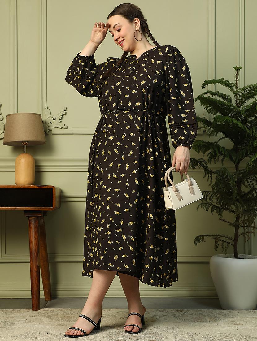 women plus size floral print fit & flare dress - 21905150 - Zoom Image - 0