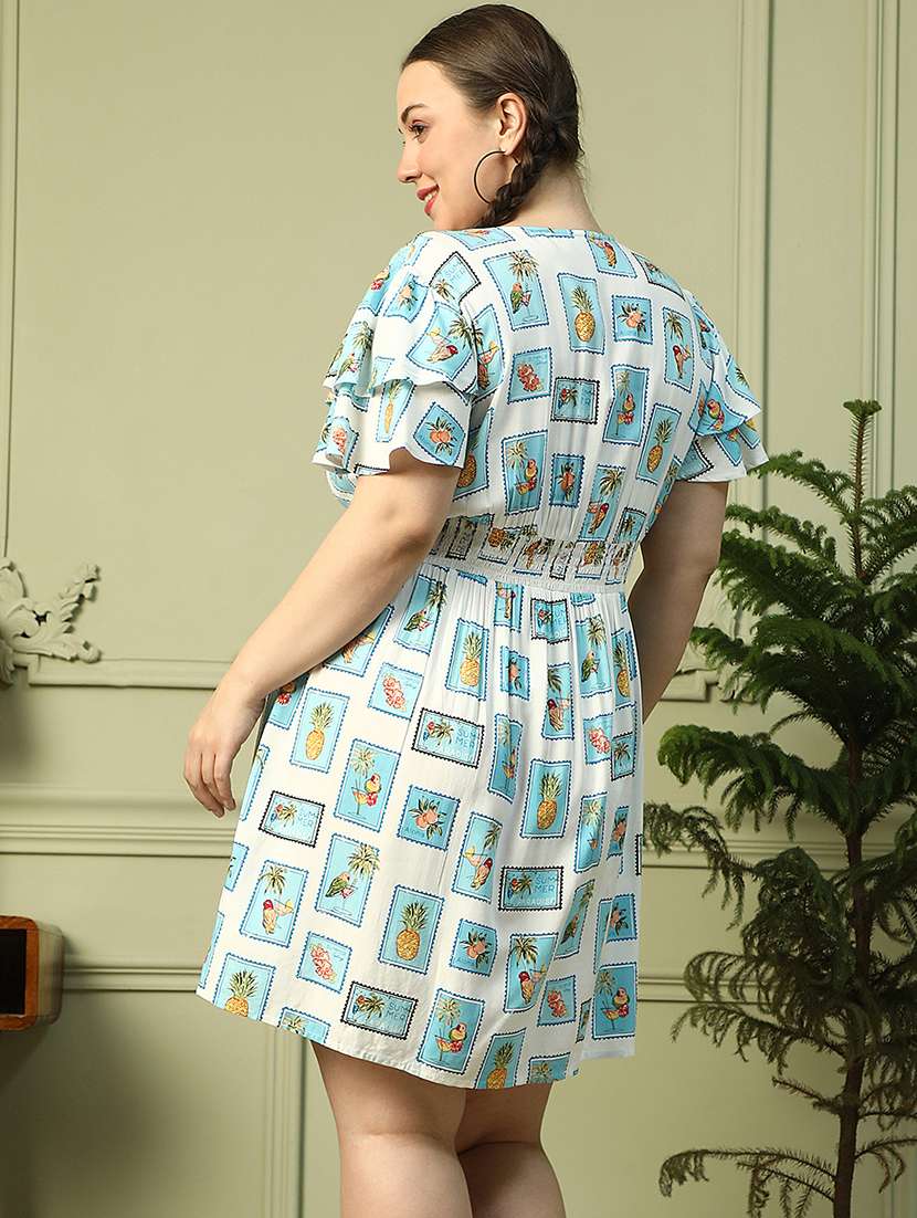 women plus size printed flared sleeves dress - 21905156 -  Standard Image - 2