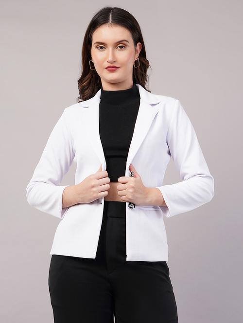 women solid long sleeves single breasted blazer - 21905164 -  Standard Image - 0