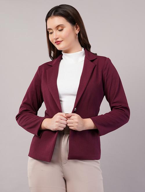 women solid long sleeves single breasted blazer - 21905168 -  Standard Image - 0