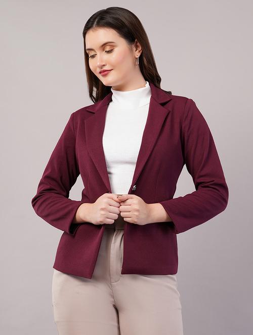 women solid long sleeves single breasted blazer - 21905183 -  Standard Image - 0