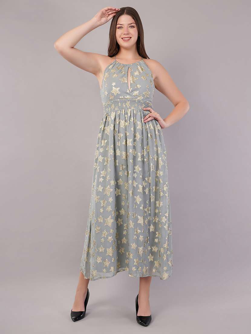 women self desinged halter neck a-line dress - 21905215 - Zoom Image - 0