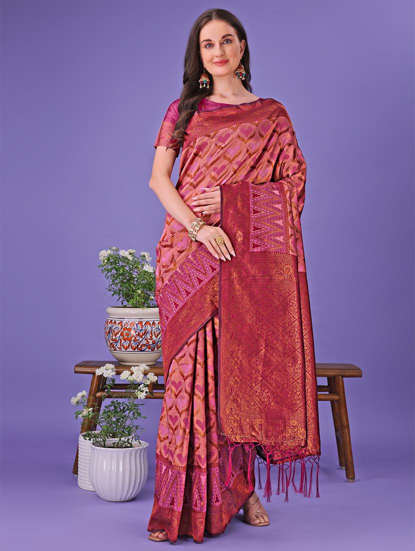 women self design banarasi saree with blouse - 21905263 -  Zoom Image - 0
