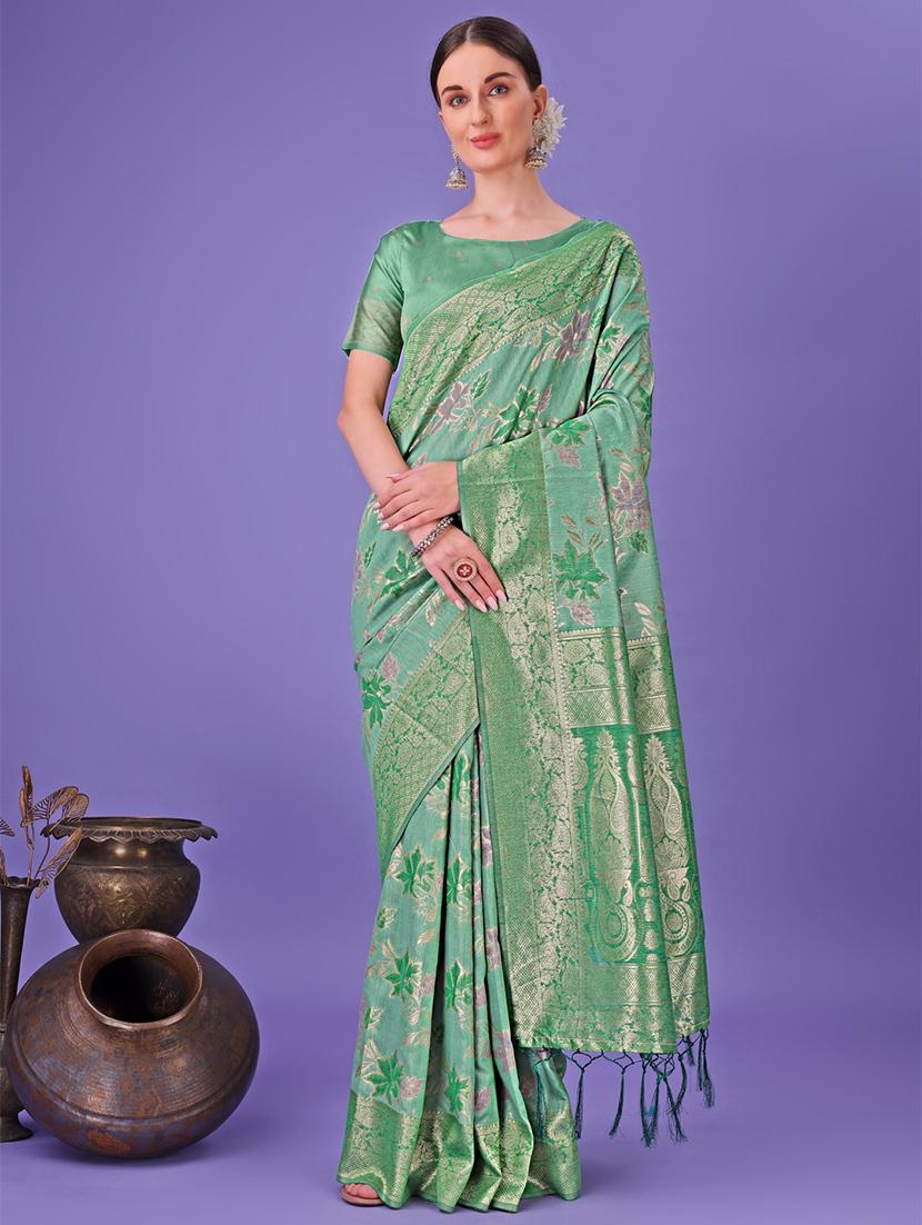 women self design banarasi saree with blouse - 21905270 - Zoom Image - 0