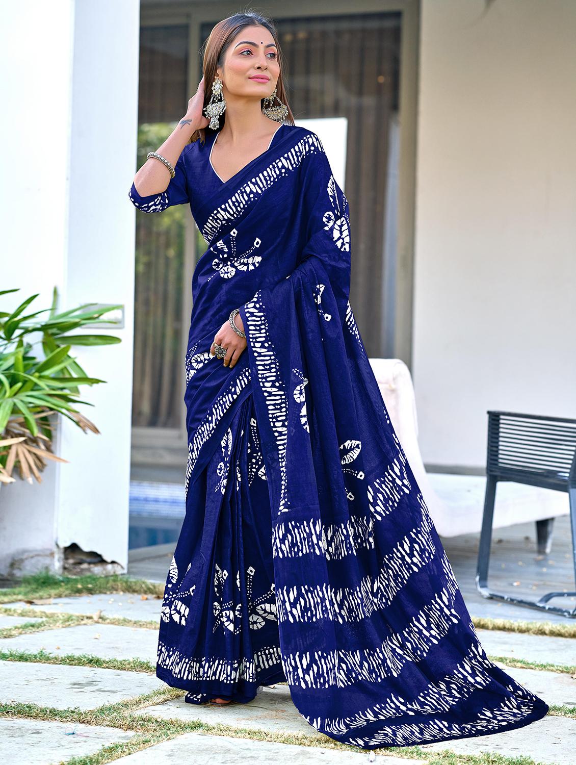 women printed casual wear saree with blouse - 21905317 - Zoom Image - 0