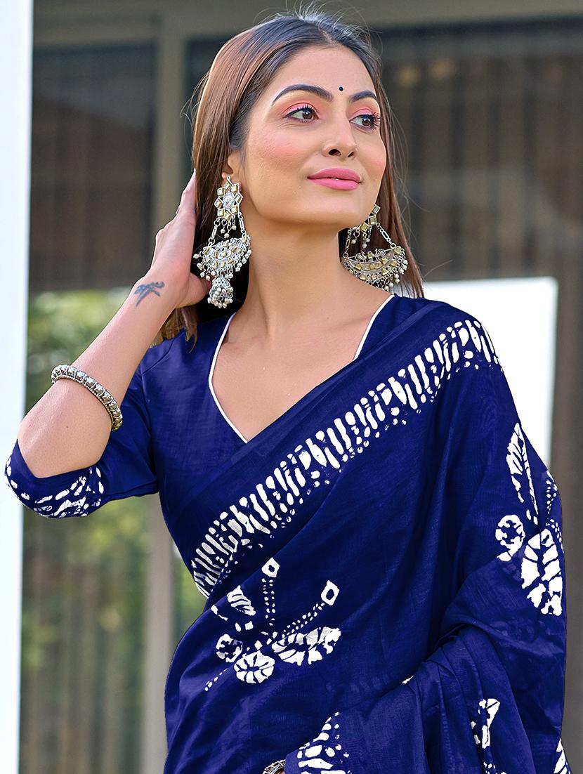 women printed casual wear saree with blouse - 21905317 - Standard Image - 2