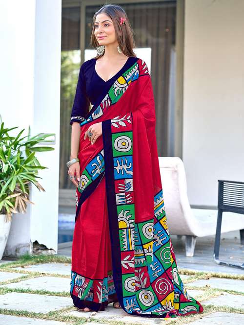 women printed casual wear saree with blouse - 21905350 - Standard Image - 0