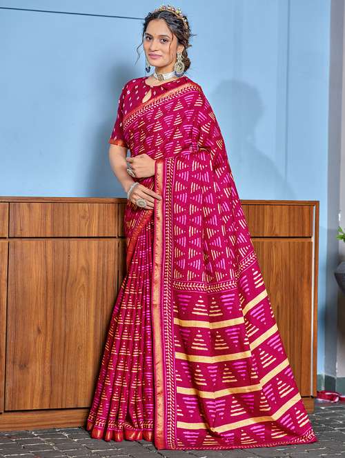 women printed casual wear saree with blouse - 21905400 - Standard Image - 0