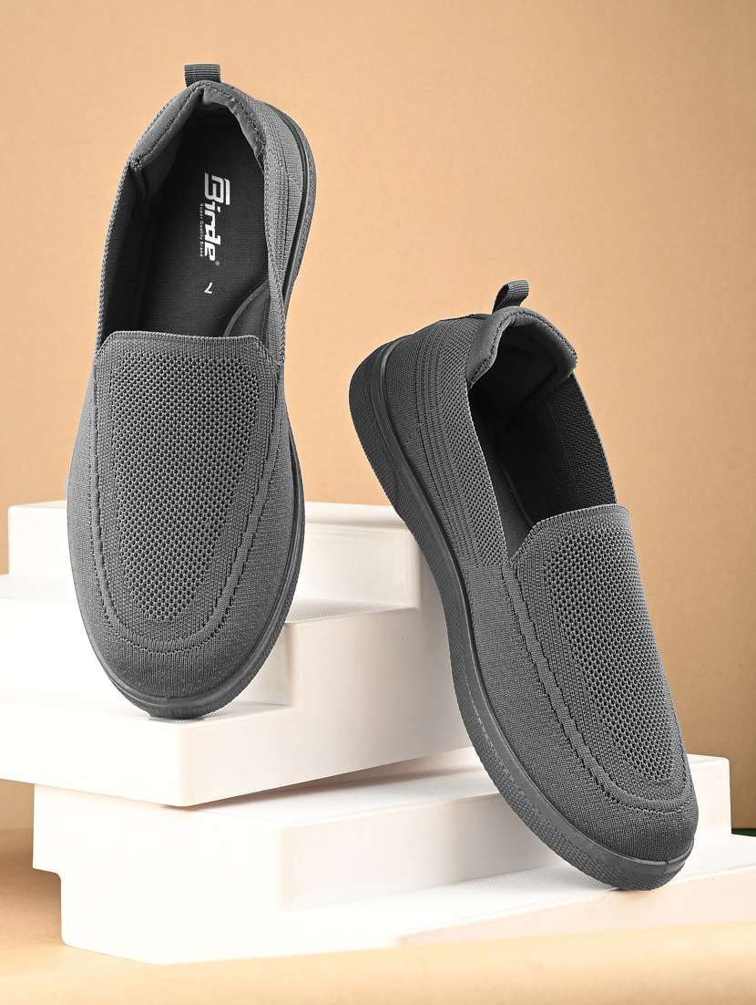 men grey slip on loafer