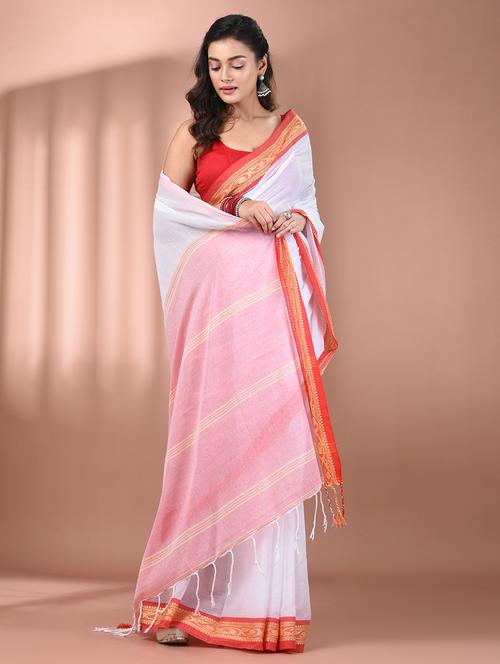 women solid handloom saree - 21905509 - Standard Image - 0